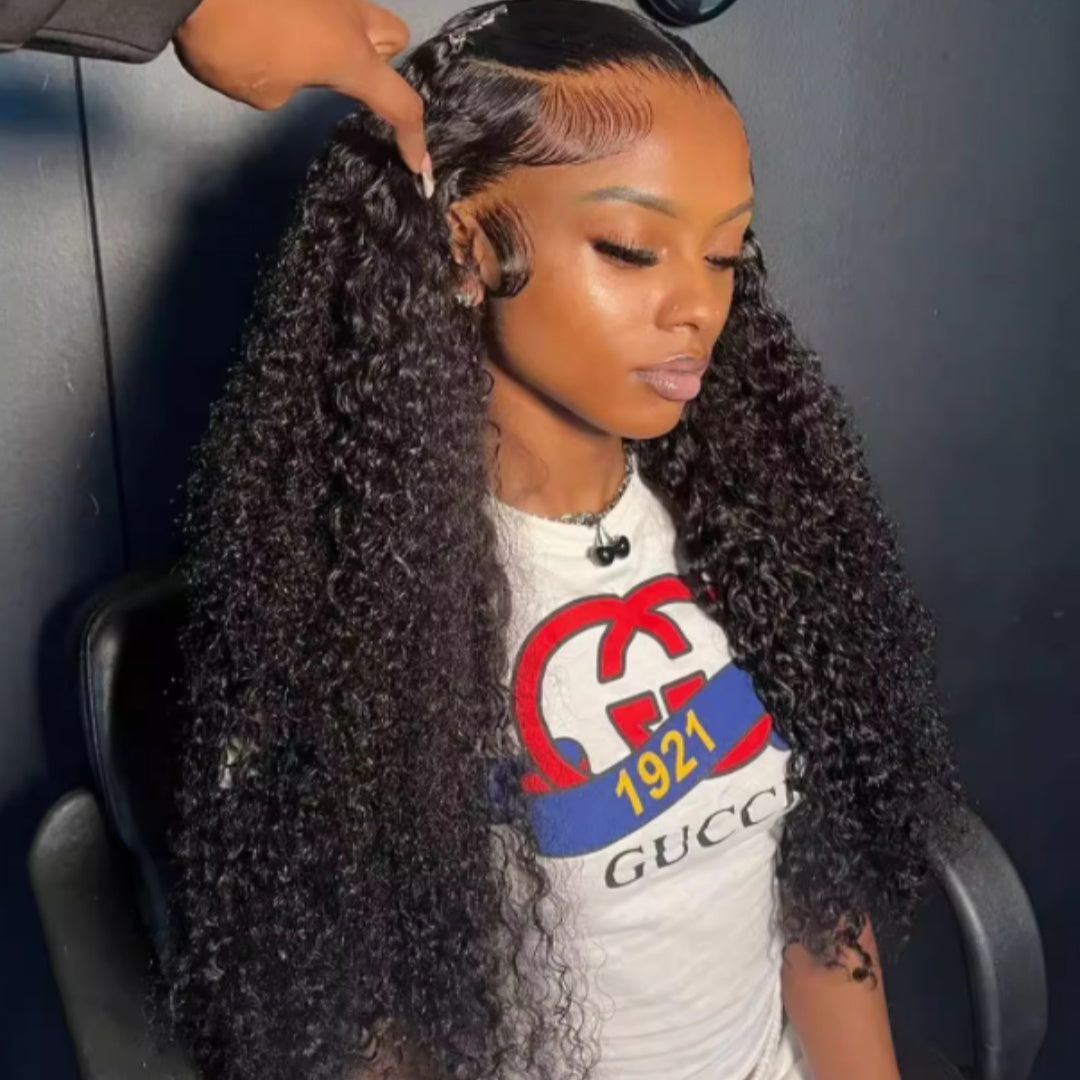 Creative Fashion Front Lace Black Long Curly Hair