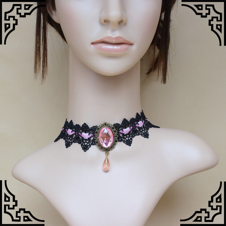 Lace Crystal Necklace Pendant