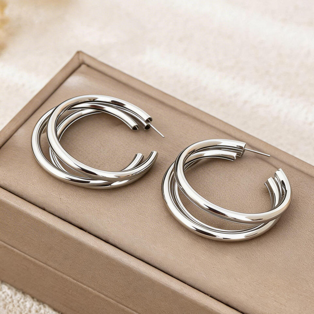 Metal Minimalist Round Earrings