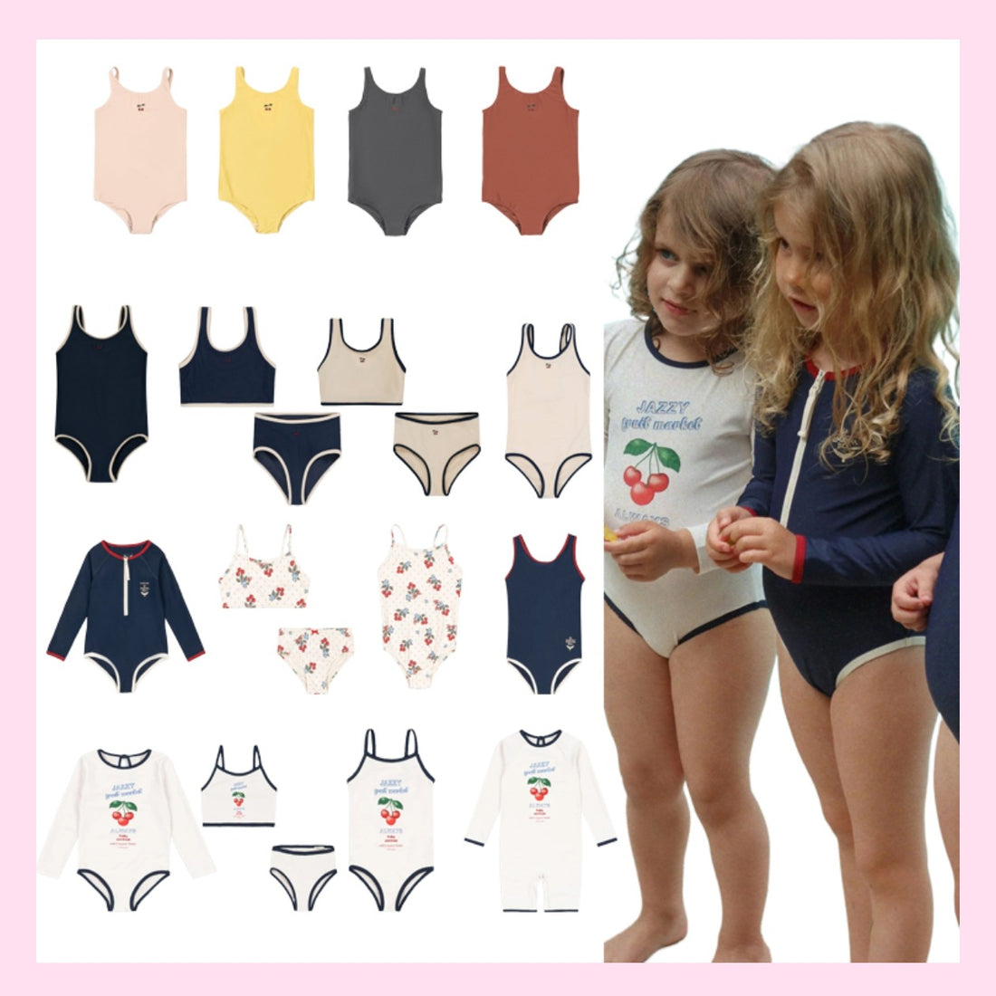 KS SpringSummer Swimsuits Cherry Solid Color In Stock
