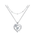 Elegant Heart-Shaped Double-Layer Necklace For Women