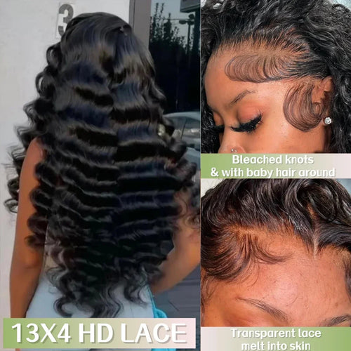 28 Inch Loose Wave Hair Wigs 13x4 HD Lace Front Human Hair Wigs 100% Human Hair Wigs Brazilian Loose Deep Wave Wigs For Woman
