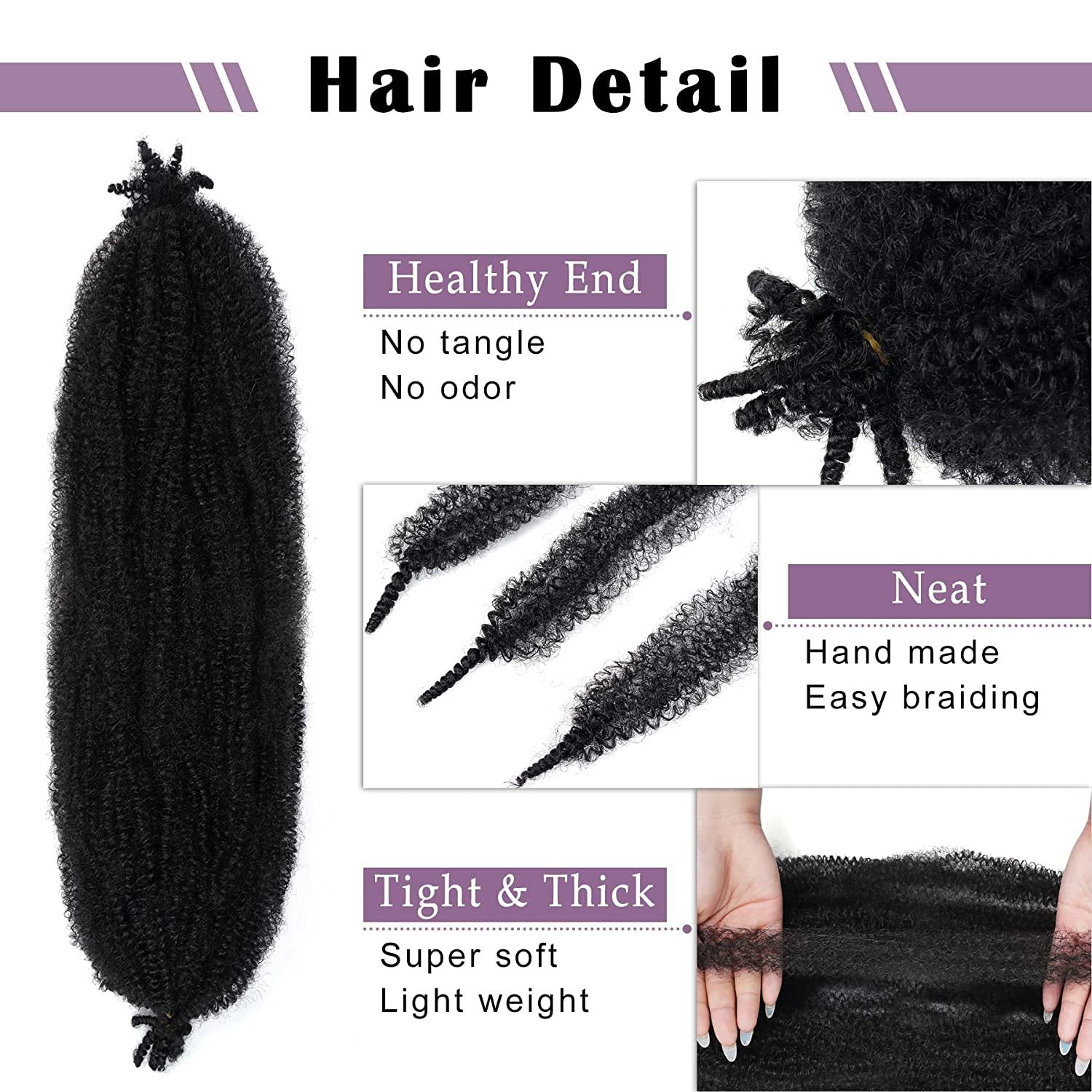 22 Inch Soft Springy Afro Twist Hair Pre-Separated Spring TwistFor Soft Faux Locs Crochet Synthetic Hair Extensio Syntheticwigs N For Women Curly Hair Wig Ready To Wear 3in1 Half WigSynthetic Wigs