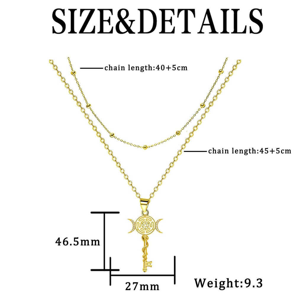 Serpentine Key Double Layered Necklace