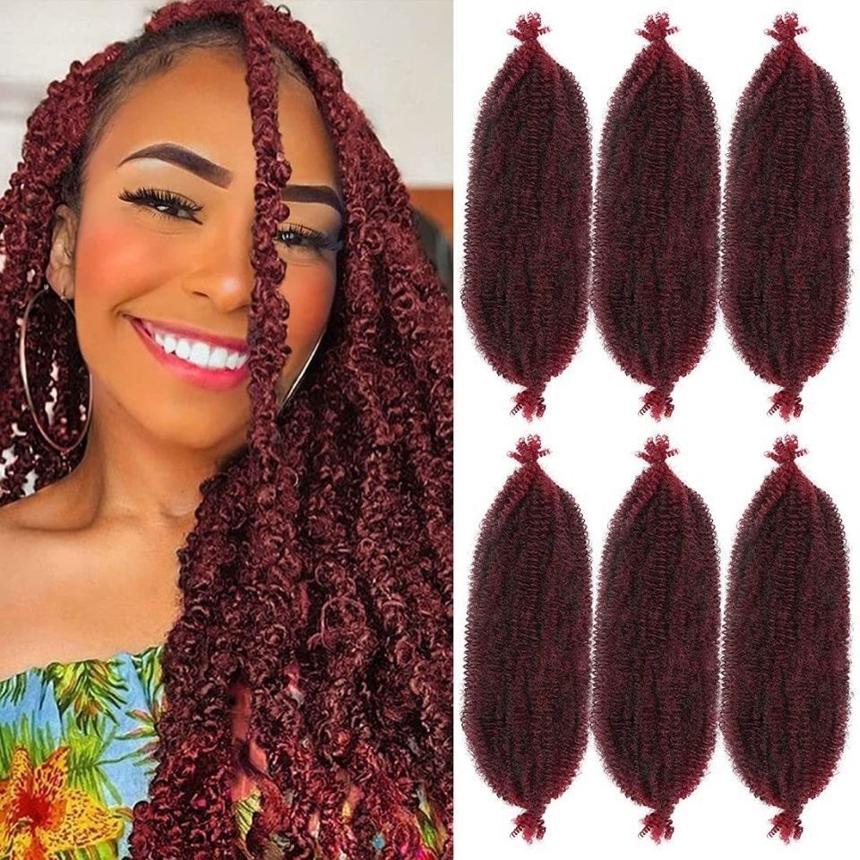22 Inch Soft Springy Afro Twist Hair Pre-Separated Spring TwistFor Soft Faux Locs Crochet Synthetic Hair Extensio Syntheticwigs N For Women Curly Hair Wig Ready To Wear 3in1 Half WigSynthetic Wigs