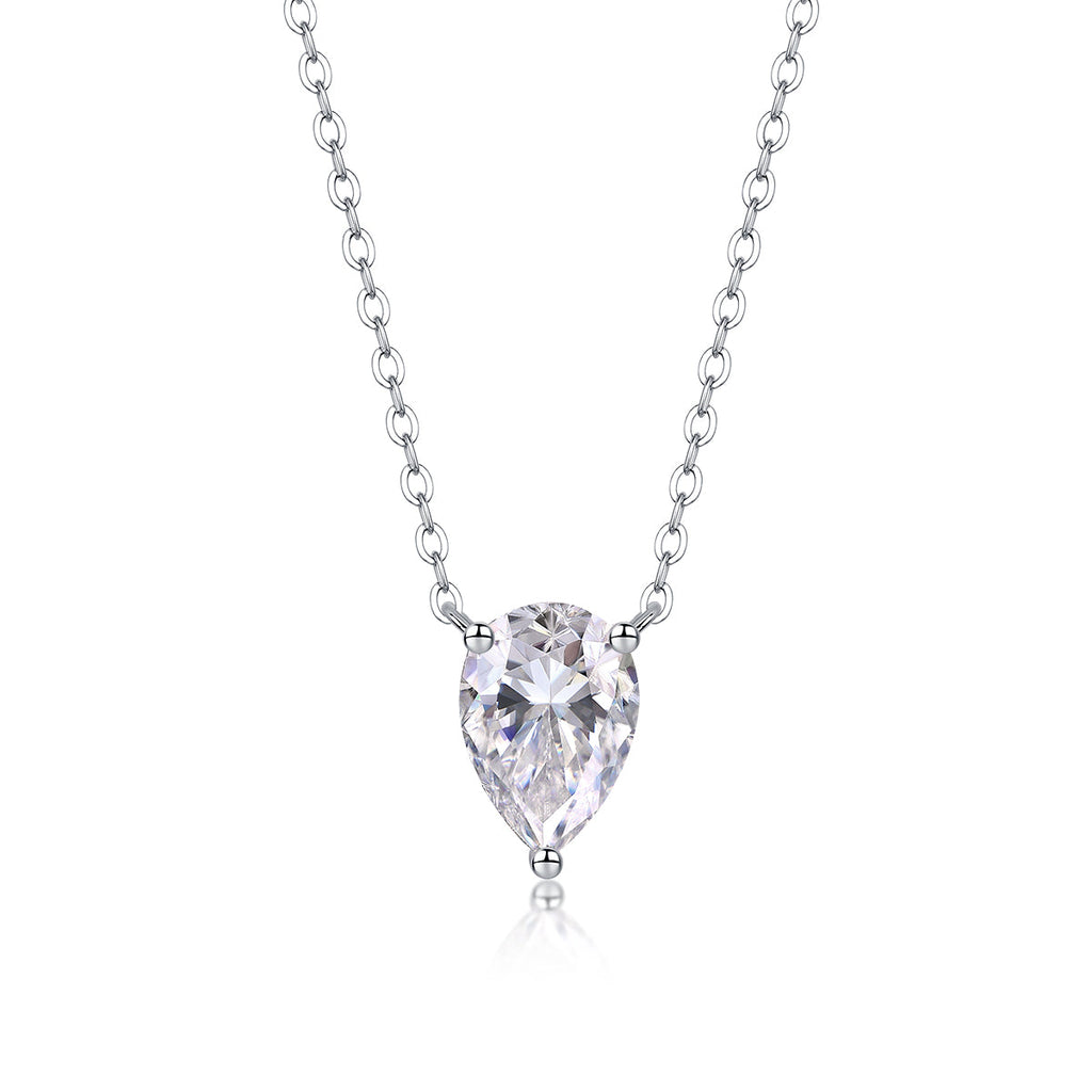 1Water Drop - Fashionable Jewelry Pendant Set With Moissanite S925 Sterling Silver And Platinum-plated Diamond, Moissanite Silver Jewelry Prohibit Tk Sales