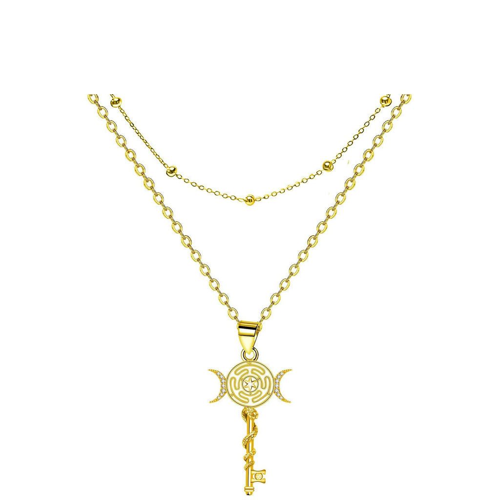Serpentine Key Double Layered Necklace